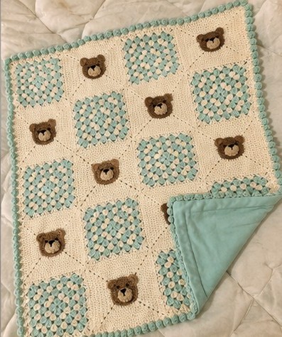 blue crochet baby blanket pattern