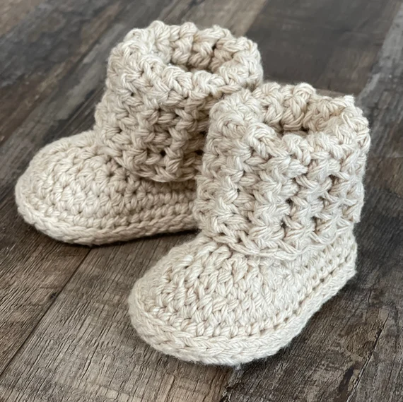 Crochet baby booties