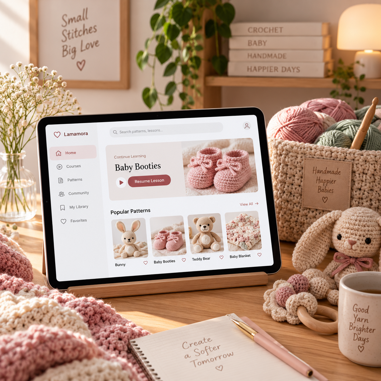 Lamamora crochet pattern library and learning resources